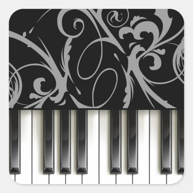 Piano Keyboard Square Sticker (Front)