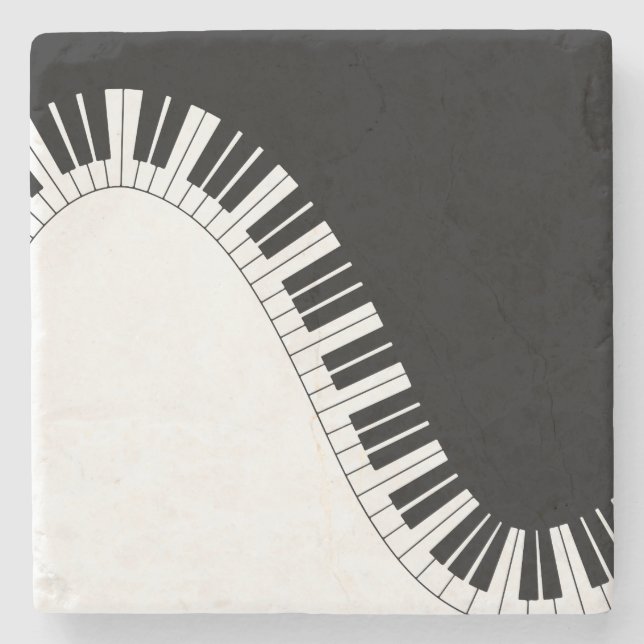 Piano Keyboard Stone Coaster (Front)