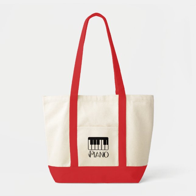Piano Keyboard Tote Bag (Front)