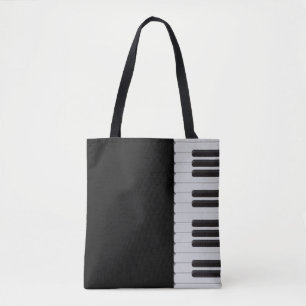 Piano keyboard tote bag