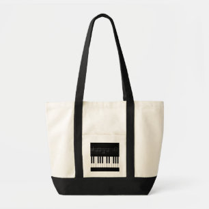 Piano keyboard tote bag
