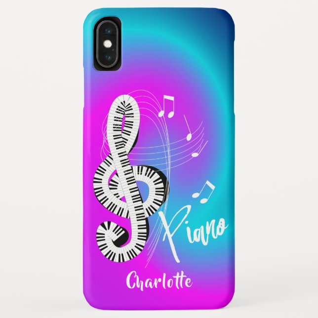 Piano Keyboard Treble Clef Music Personalised Case-Mate iPhone Case (Back)