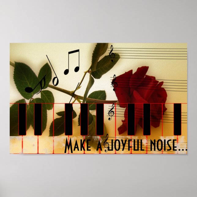 Piano Keyboard with Bible Verse Poster (Front)