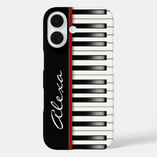 Piano Keyboard With Custom Name iPhone 16 Case