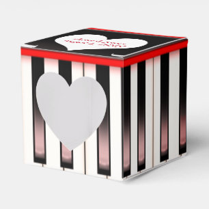 Piano Keyboard With Heart Favour Box