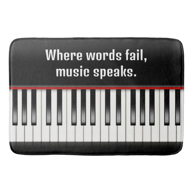Piano Keyboard with Inspiring Quote Bath Mat (Front)
