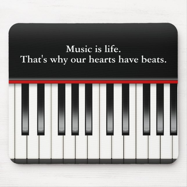 Piano Keyboard with Music Quote Mouse Mat (Front)