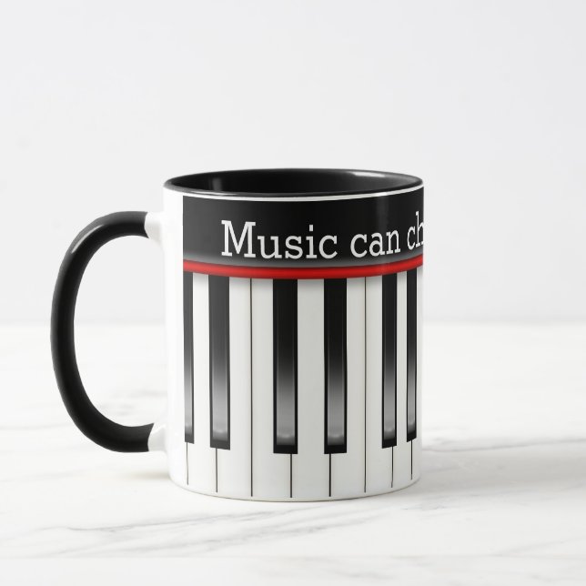 Piano Keyboard With Music Quote Mug (Left)