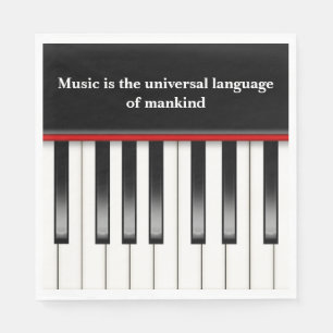 Piano Keyboard with Music Quote Napkin