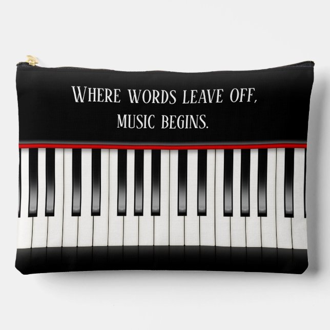 Piano Keyboard With Quote Accessory Pouch (Front)