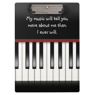 piano keyboard with quote clipboard