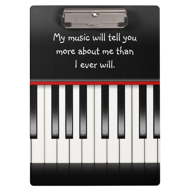 piano keyboard with quote clipboard (Front)