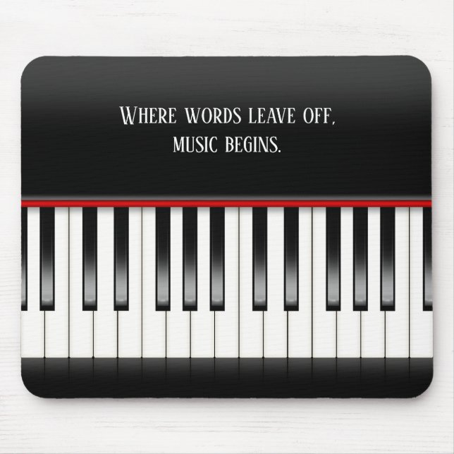 Piano Keyboard with quote Mouse Mat (Front)