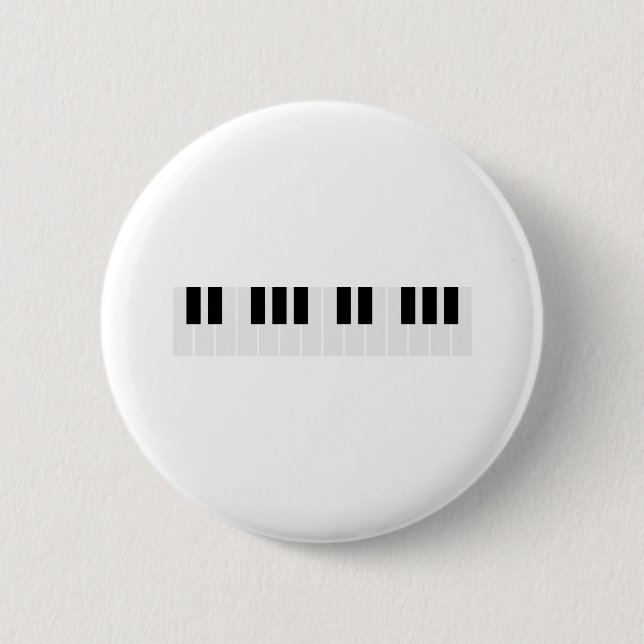 piano keys 6 cm round badge (Front)