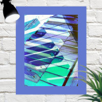 Piano Keys Abstract Blue Modern Music Themed