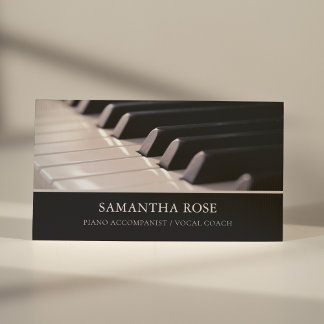 Piano Keys Accompanist Vocal Coach Elegant Modern Business Card