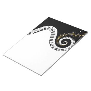 Piano Keys and Gold Music Notes