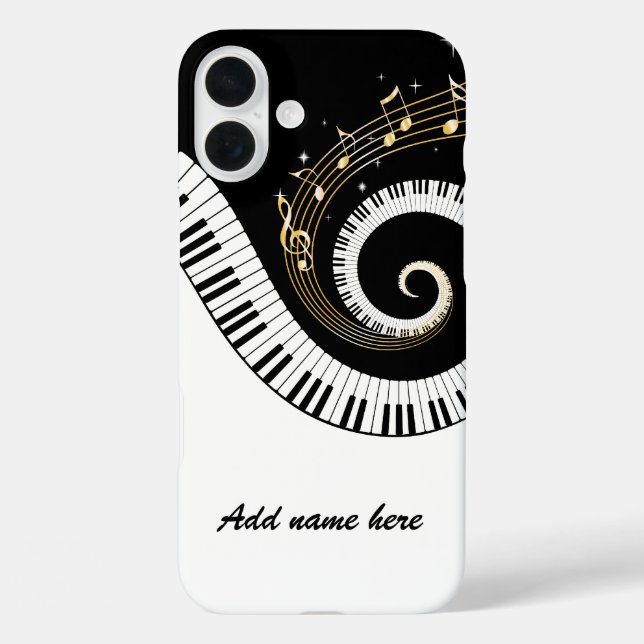 Piano Keys and Gold Music Notes Case-Mate iPhone Case (Back)