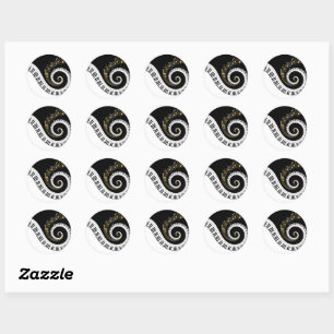 Piano Keys and Gold Music Notes Classic Round Sticker