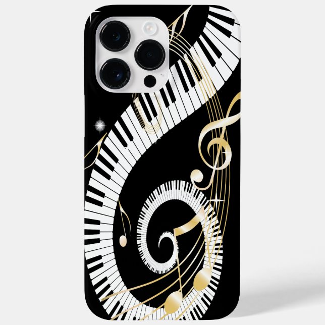 Piano Keys and Golden Music Notes Case-Mate iPhone Case (Back)