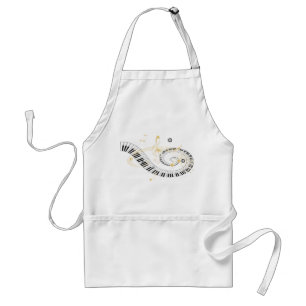 Piano Keys and Golden Music Notes Standard Apron