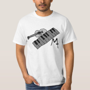 piano keys and guitar value tee