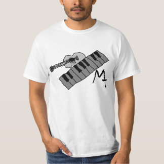 piano keys and guitar value tee