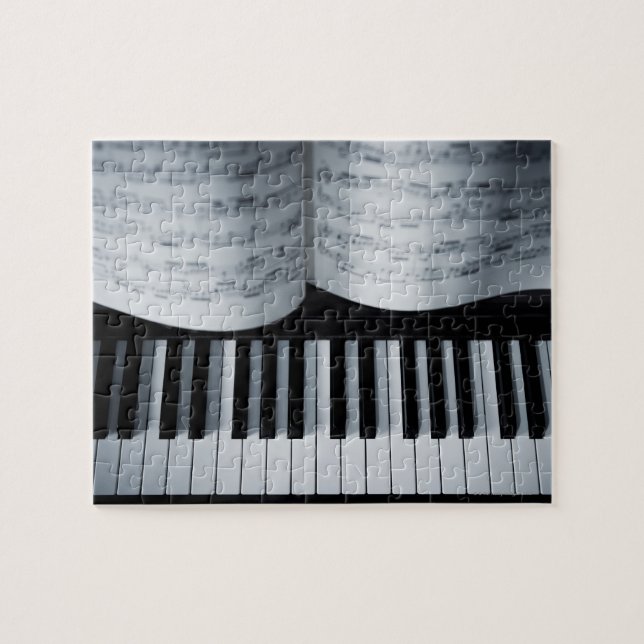 Piano Keys and Music Book Jigsaw Puzzle (Horizontal)