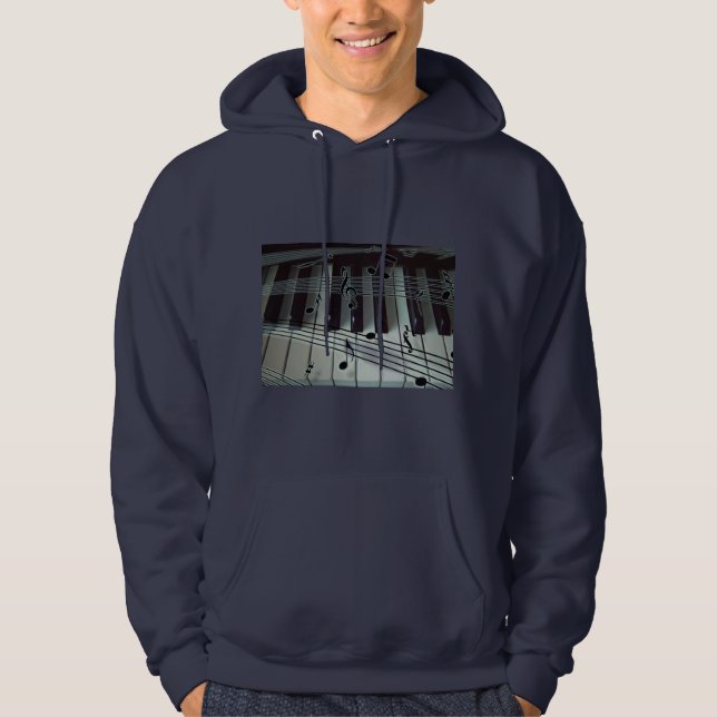 Piano Keys and Music Notes Hoodie (Front)