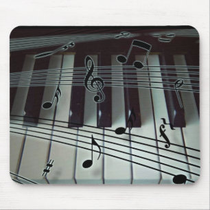 Piano Keys and Music Notes Mouse Mat