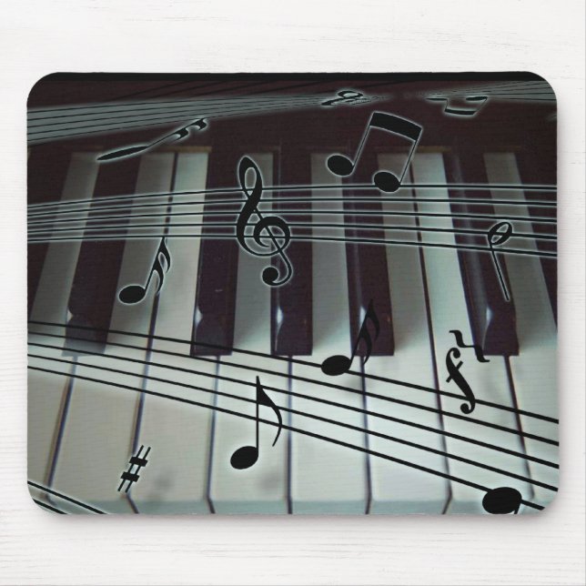 Piano Keys and Music Notes Mouse Mat (Front)