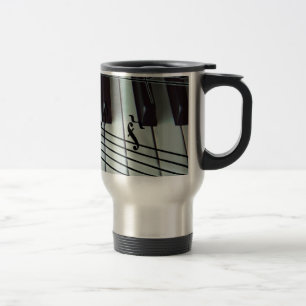Piano Keys and Music Notes Travel Mug