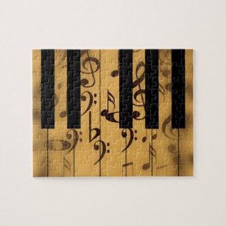 Piano Keys and Musical Notes Jigsaw Puzzle