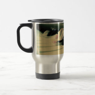 Piano Keys and Peony Petals Thermal Mug