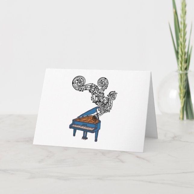 Piano Keys Art Gift - Piano Keyboard Keys Holiday Card (Front)