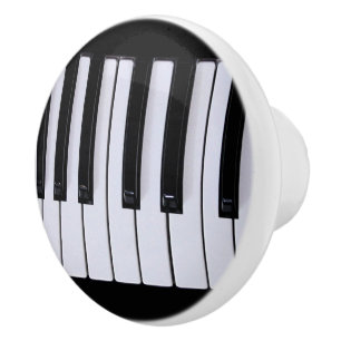Piano Keys Black and White Ceramic Knob