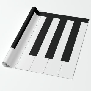 Piano Keys Black and White Keyboard Music Lover's Wrapping Paper