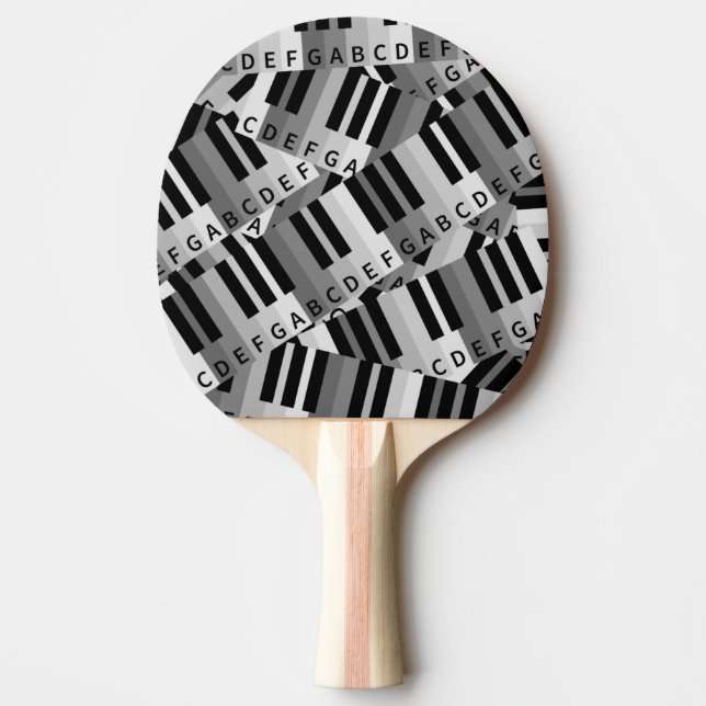 Piano Keys Black and White pattern Ping Pong Paddle (Front)