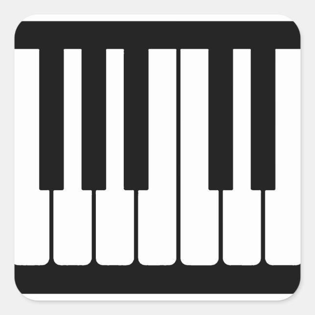 Piano Keys Black And White Pattern Square Sticker (Front)
