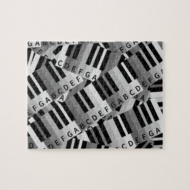 Piano Keys Black and WhitePpattern Jigsaw Puzzle (Horizontal)