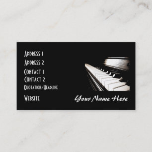 Piano Keys Black & White Business Card