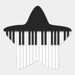 Piano Keys black & white Star Sticker