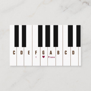 Piano keys business card