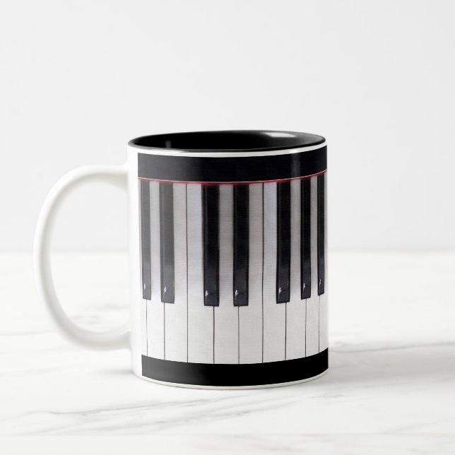 Piano Keys by Leslie Harlow Two-Tone Coffee Mug (Left)