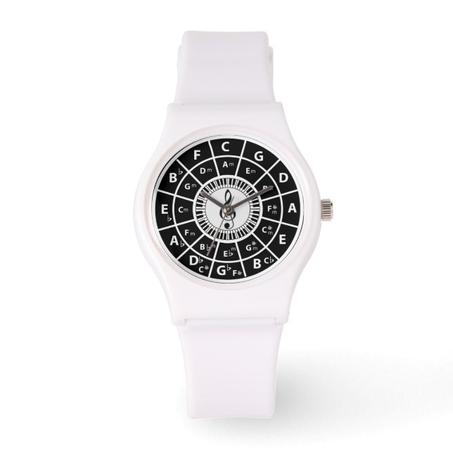 Piano Keys Circle of Fifths Trebele clef Watch (Front)