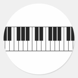 Piano Keys Classic Round Sticker