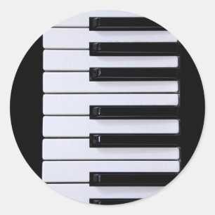 Piano Keys Classic Round Sticker