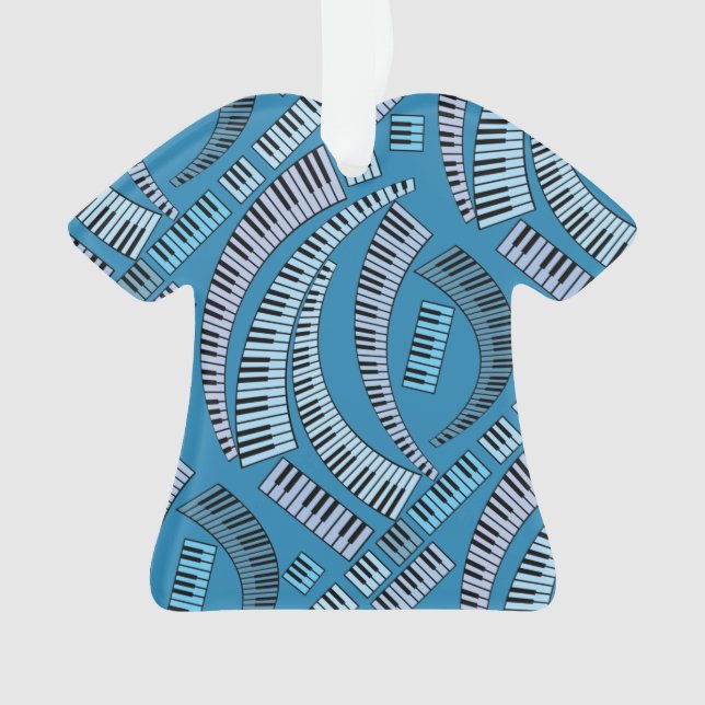 Piano Keys Curved Ceramic Ornament (Front)