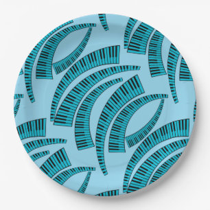 Piano Keys Curved  Paper Plate