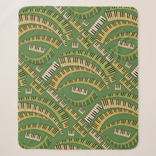 Piano Keys Curved Sherpa Blanket